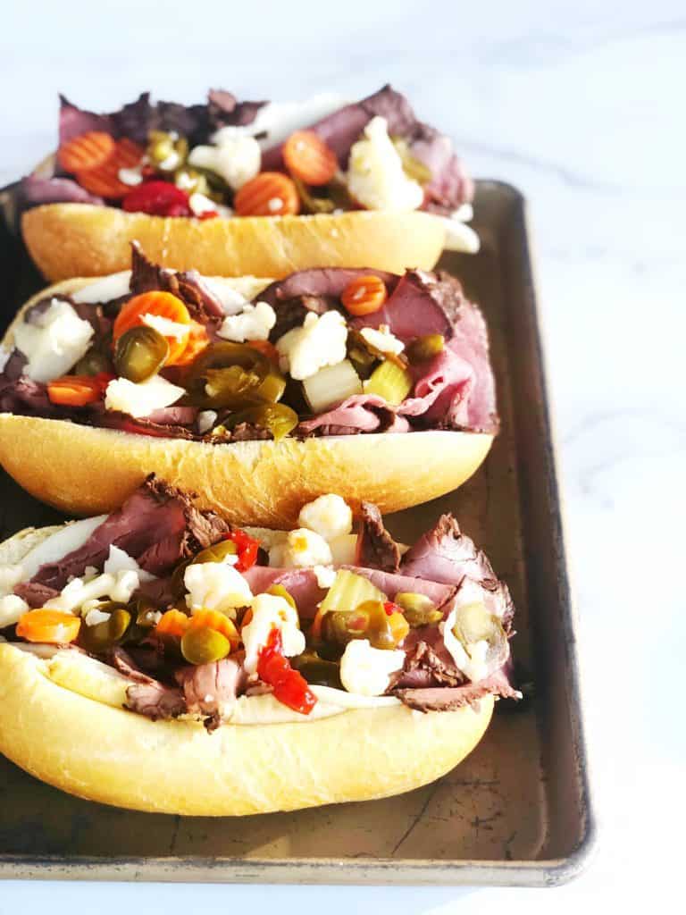 Italian Roast Beef Sandwich on plate