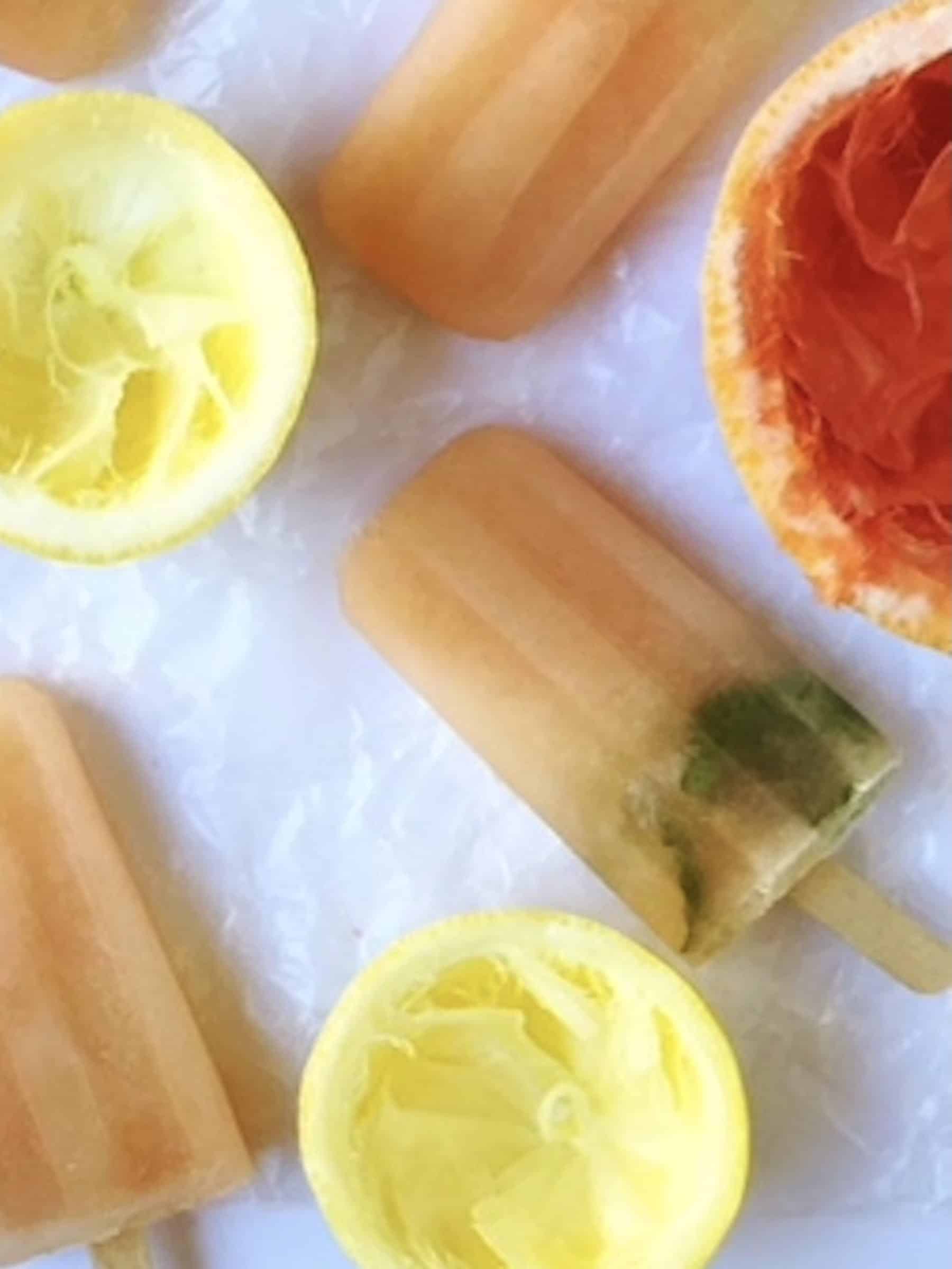 citrus popsicles closeup