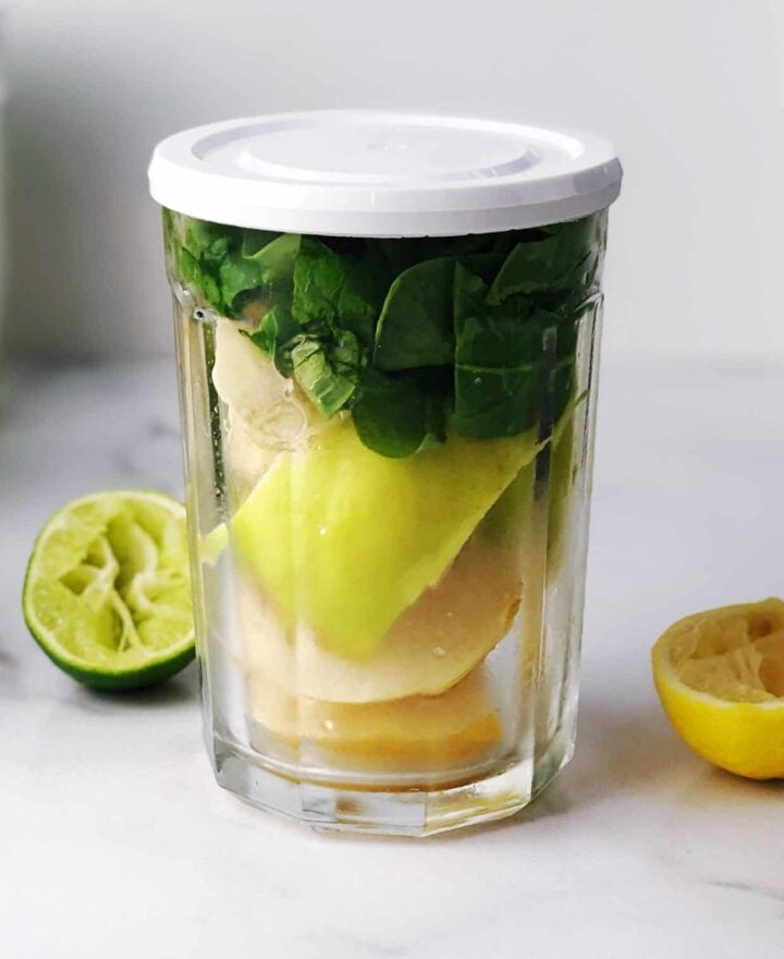 iron boosting green juice closeup