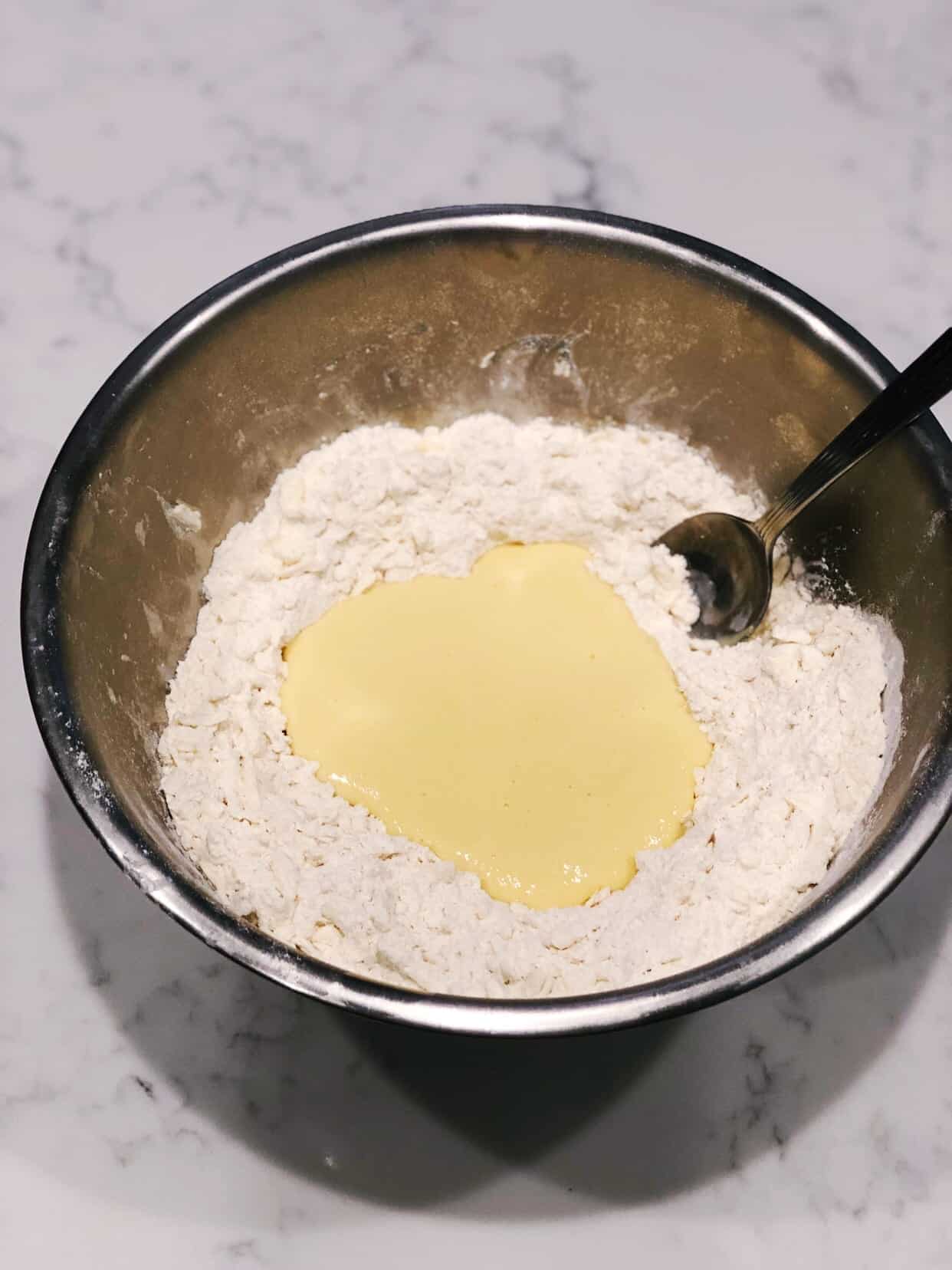 scone dough being mixed