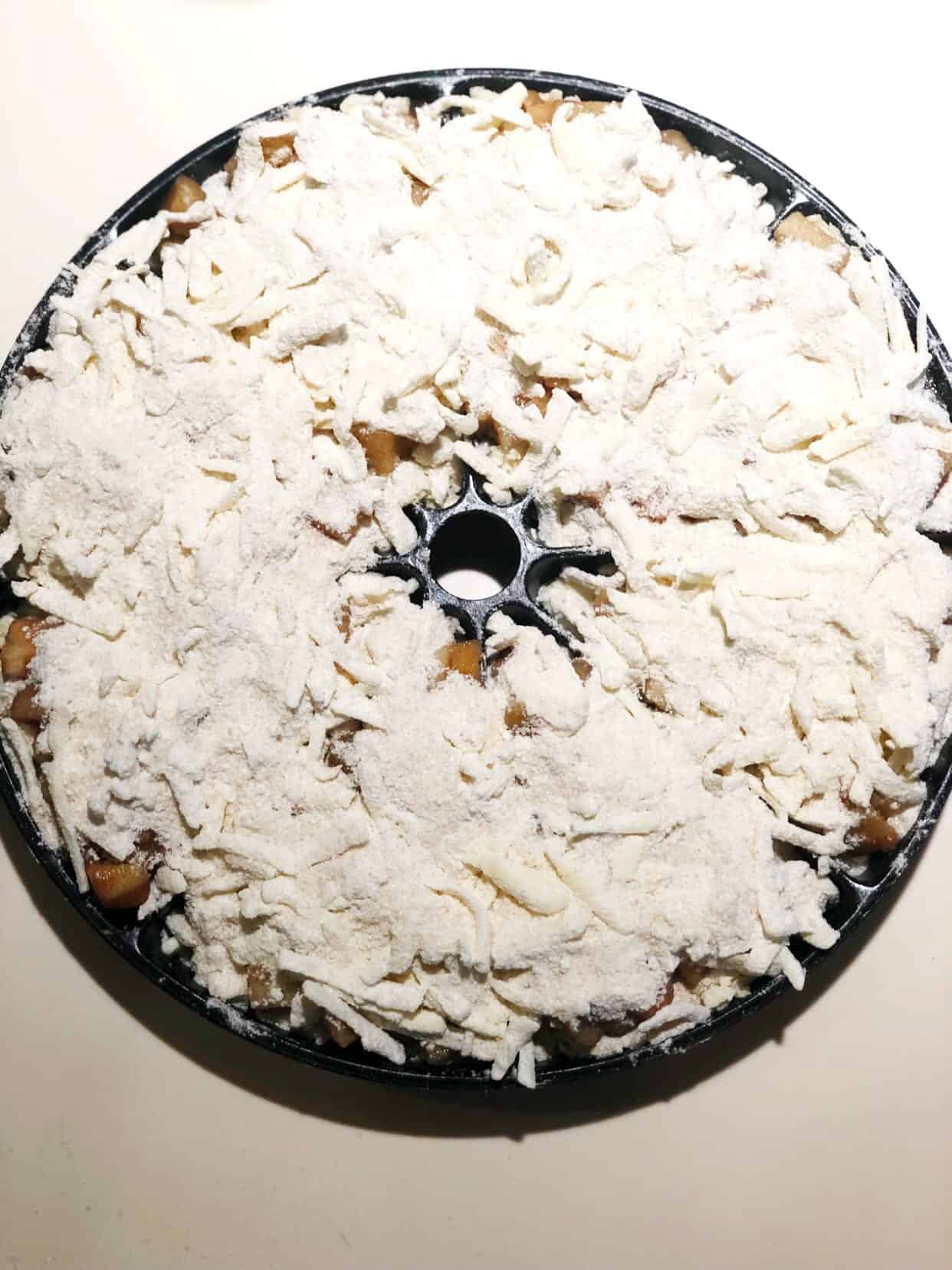 apple scones with the streusel topping before baking