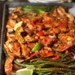 chicken fajita tacos on sheet pan