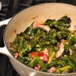 collard greens with ham and pancetta