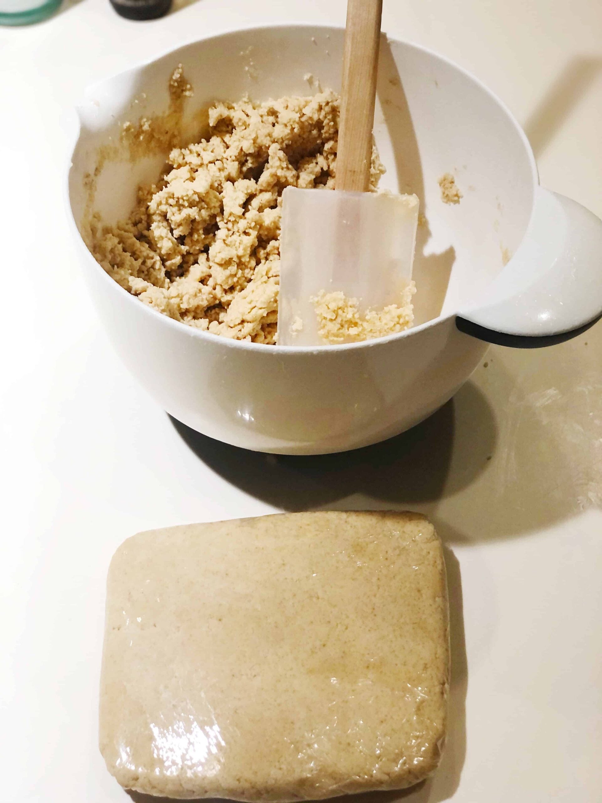 shortbread dough divided