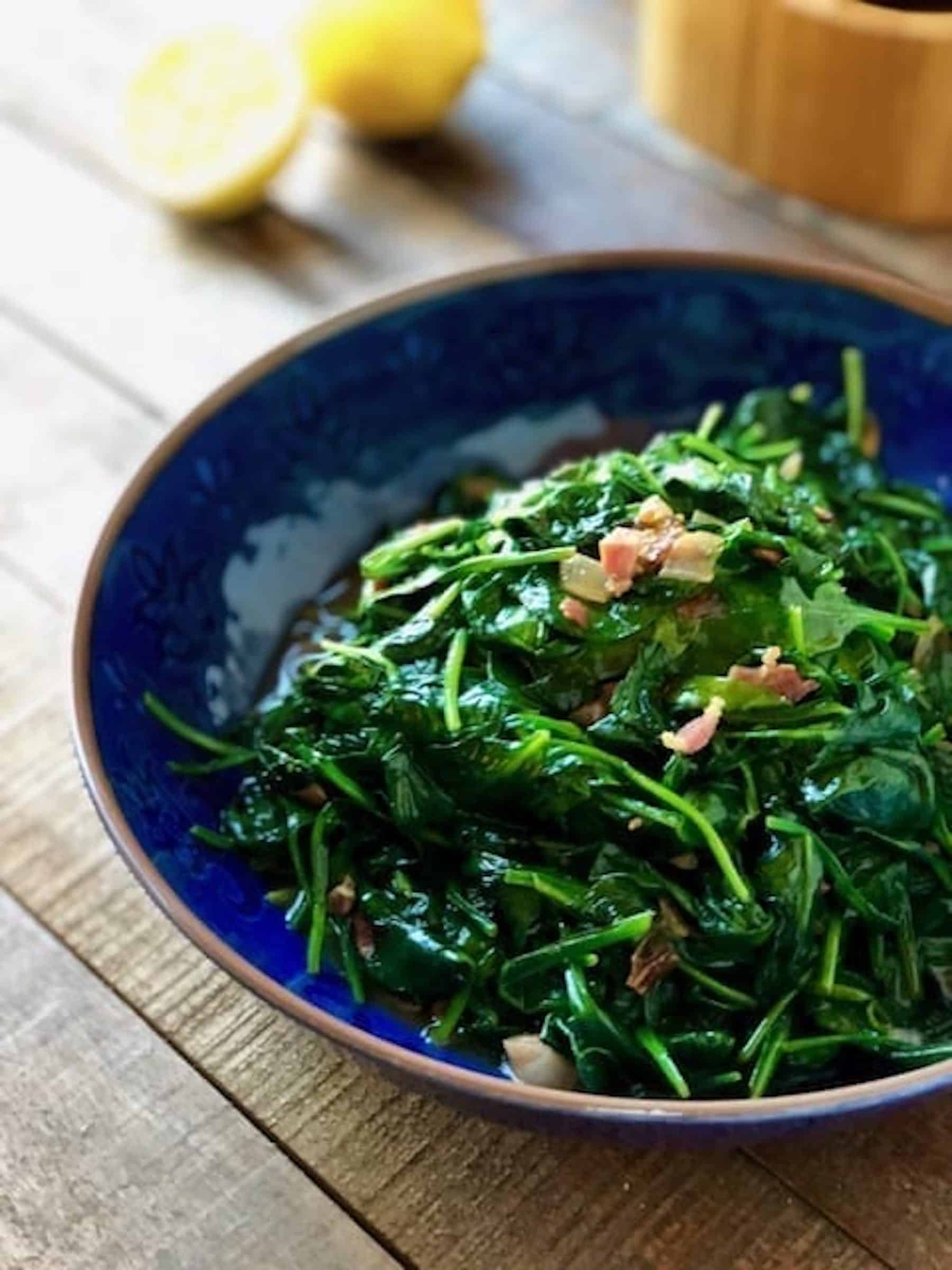 spinach and pancetta