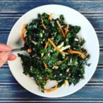 kale and carrot salad in bowl