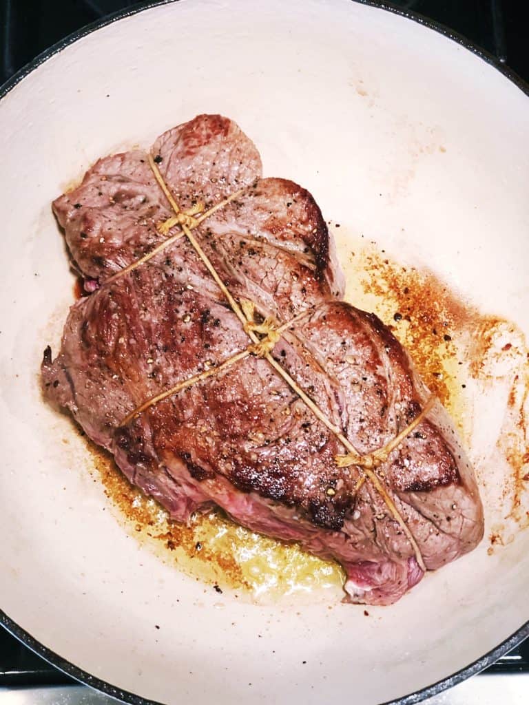 searing meat for Genovese sauce