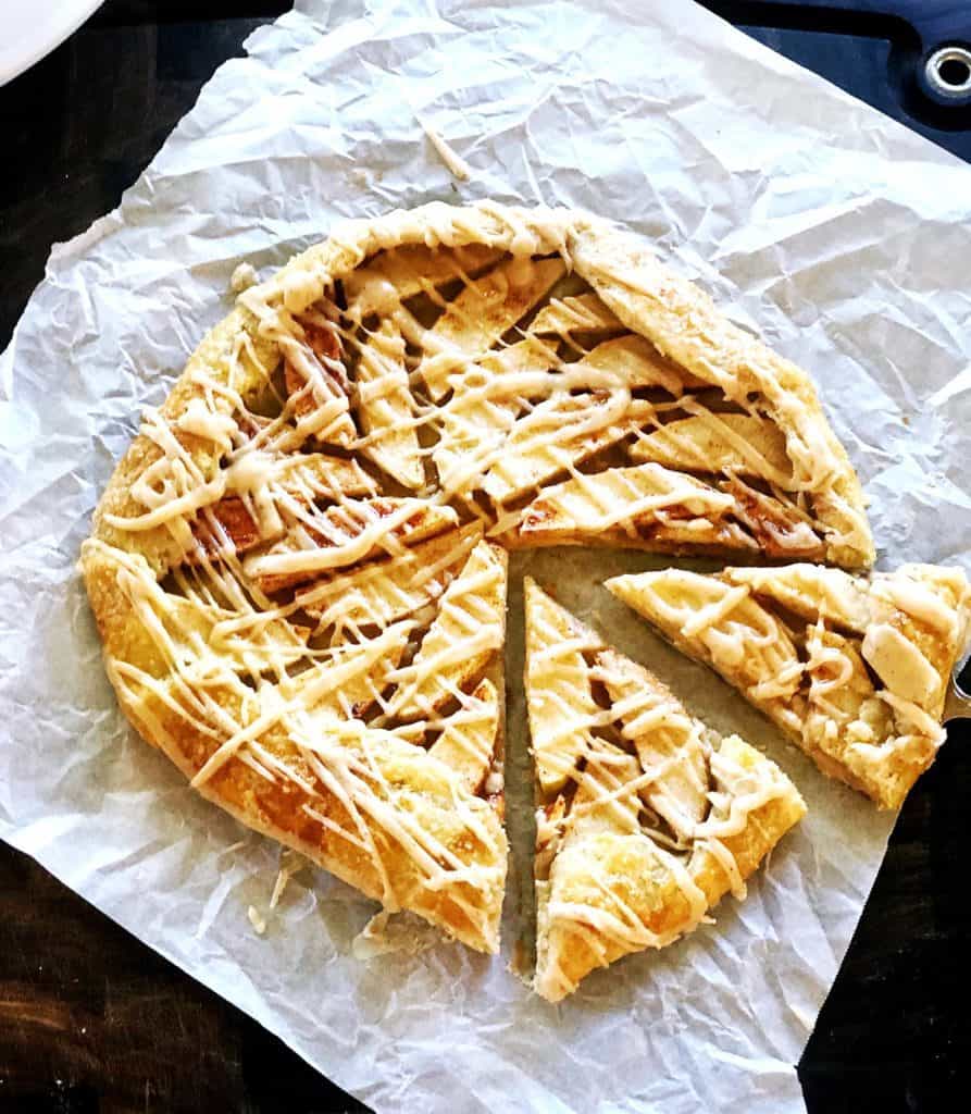 apple galette with brown butter frosting