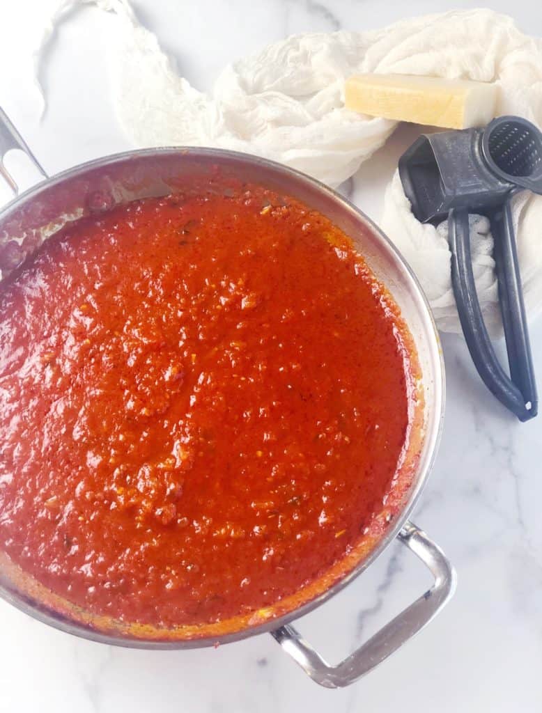 tomato sauce with parmesan