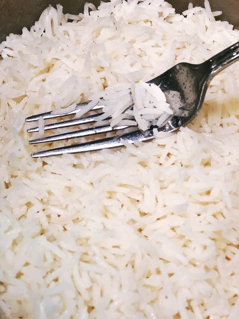 closeup of fluffy rice
