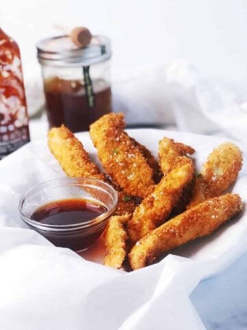 closeup of the coconut chicken