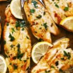 lemon butter chicken closeup