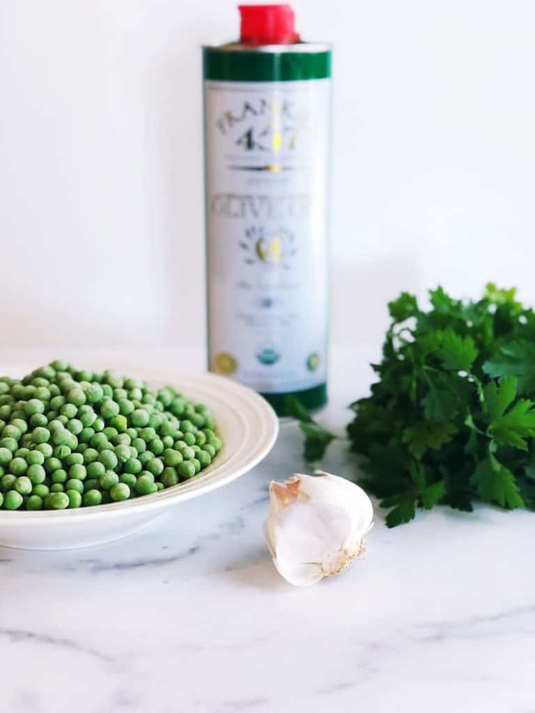 Italian peas on table