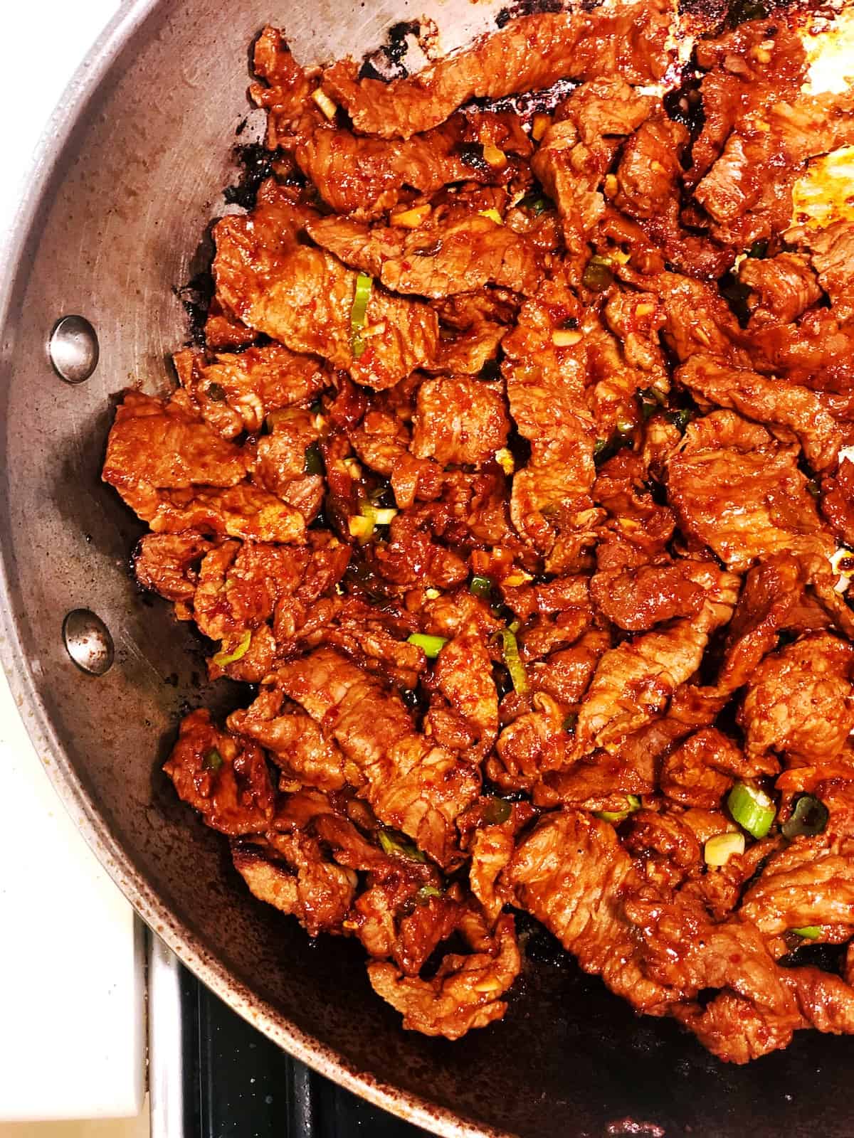 Korean beef top view