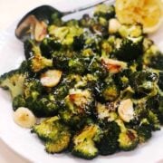 baked broccoli with garlic and parmesan