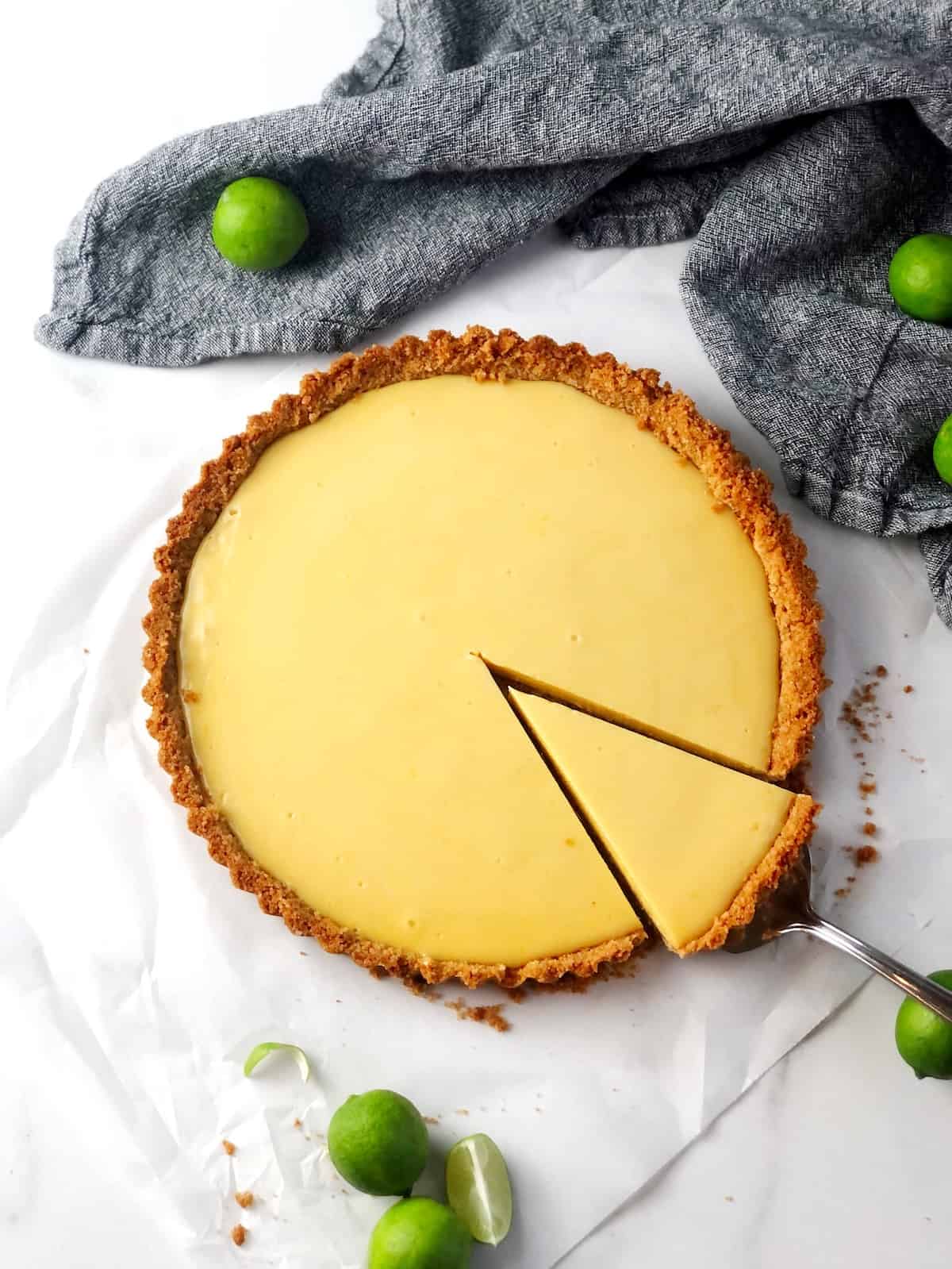 Whole Key lime tart top view