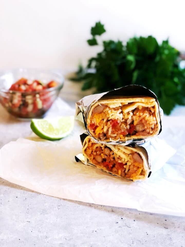 burrito cut in half