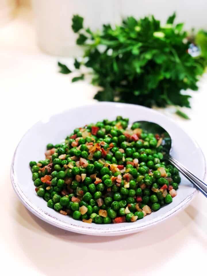 peas with bacon