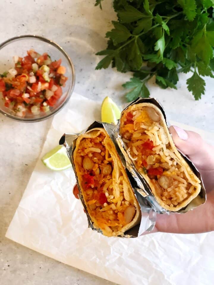 rice and bean burrito