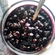 blueberry sauce closeup