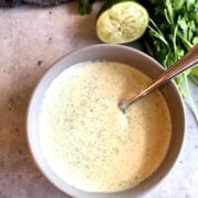 creamy cilantro dressing top view