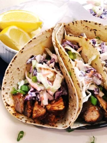 blackened tuna tacos