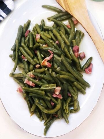 closeup of southern green beans