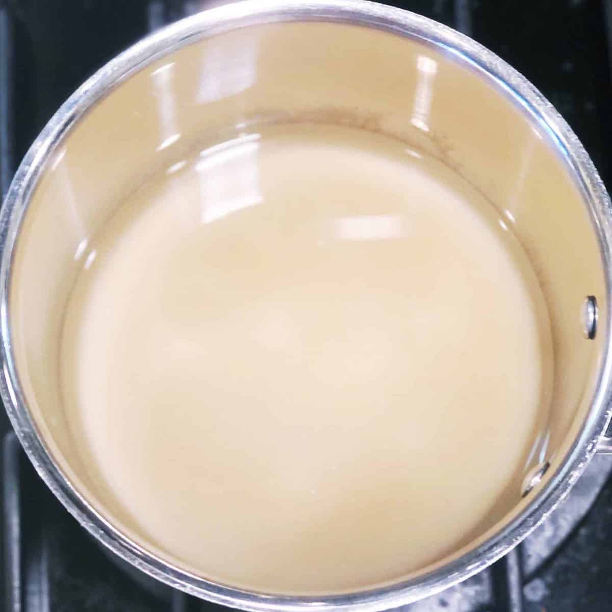 pear simple syrup on stove