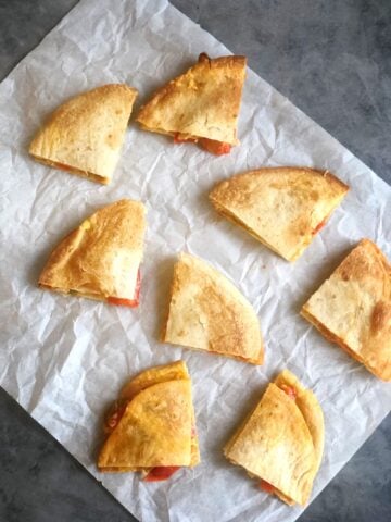 air fryer quesadilla top view