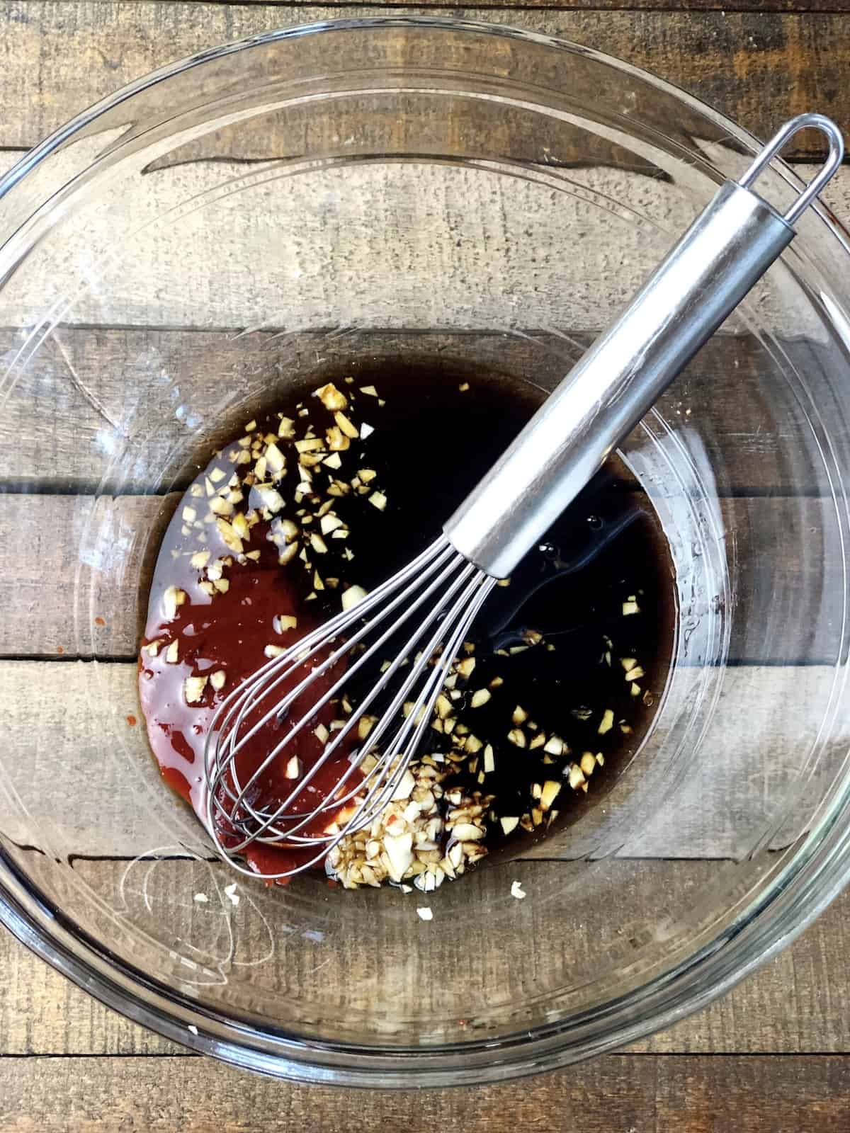 mixing gochujang sauce