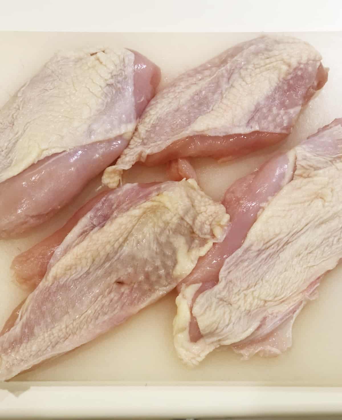 raw chicken breasts with skin