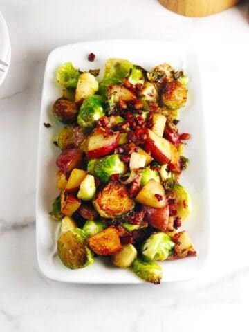 Brussels sprouts hash on plate