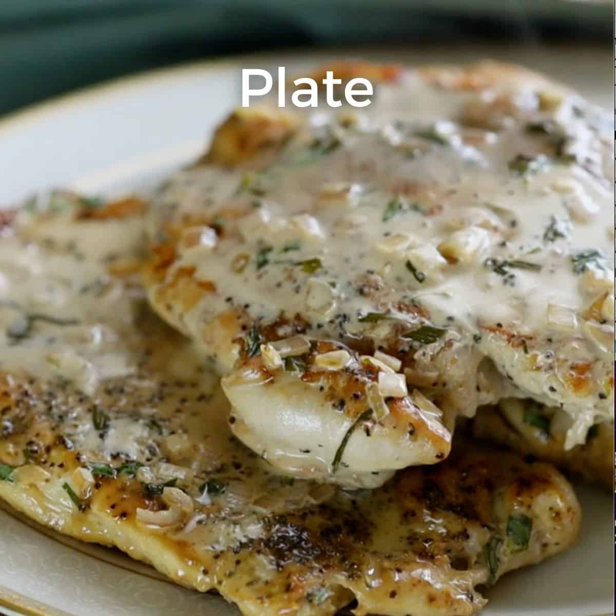plating the creamy chicken tarragon 