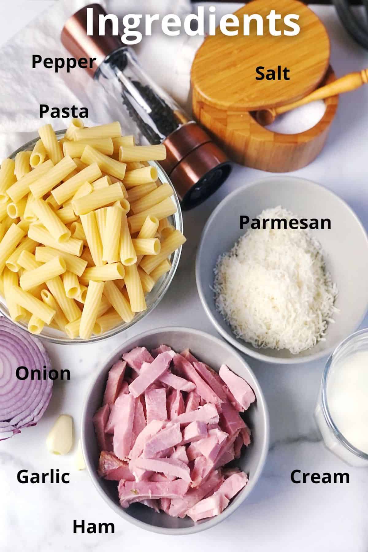 ham and cheese pasta ingredients - 1