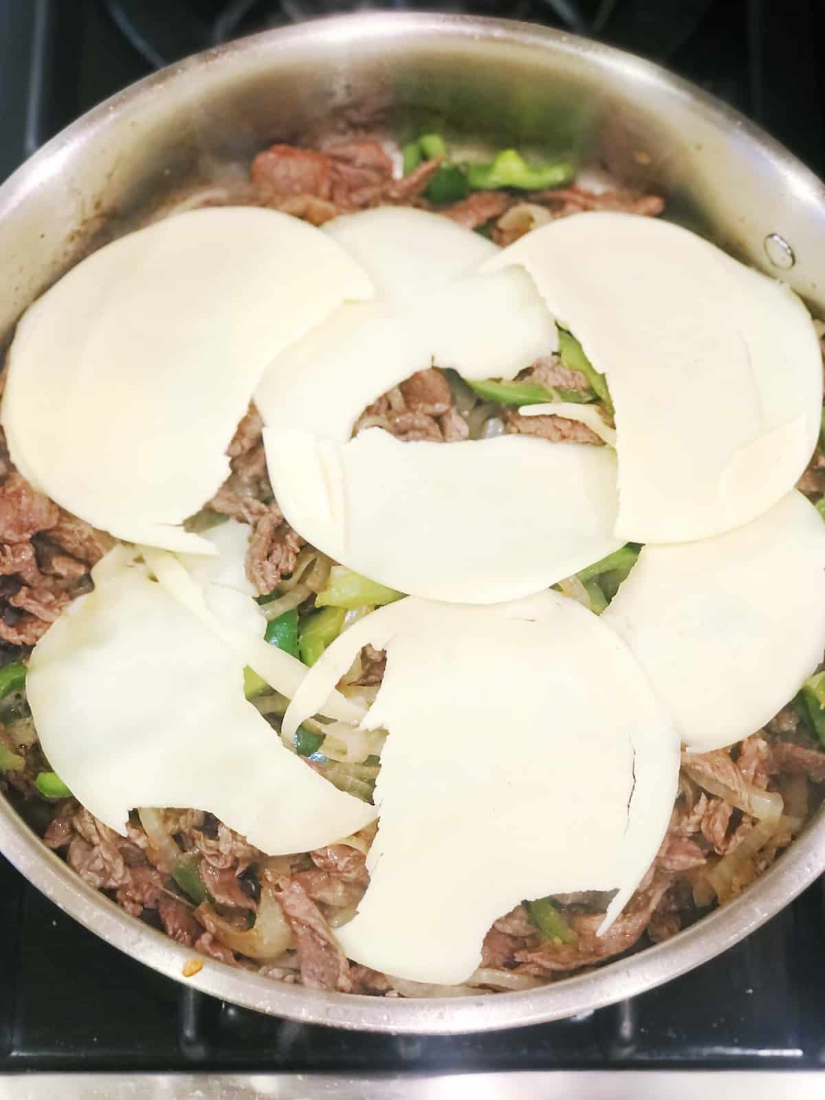 adding provolone to cheesesteak