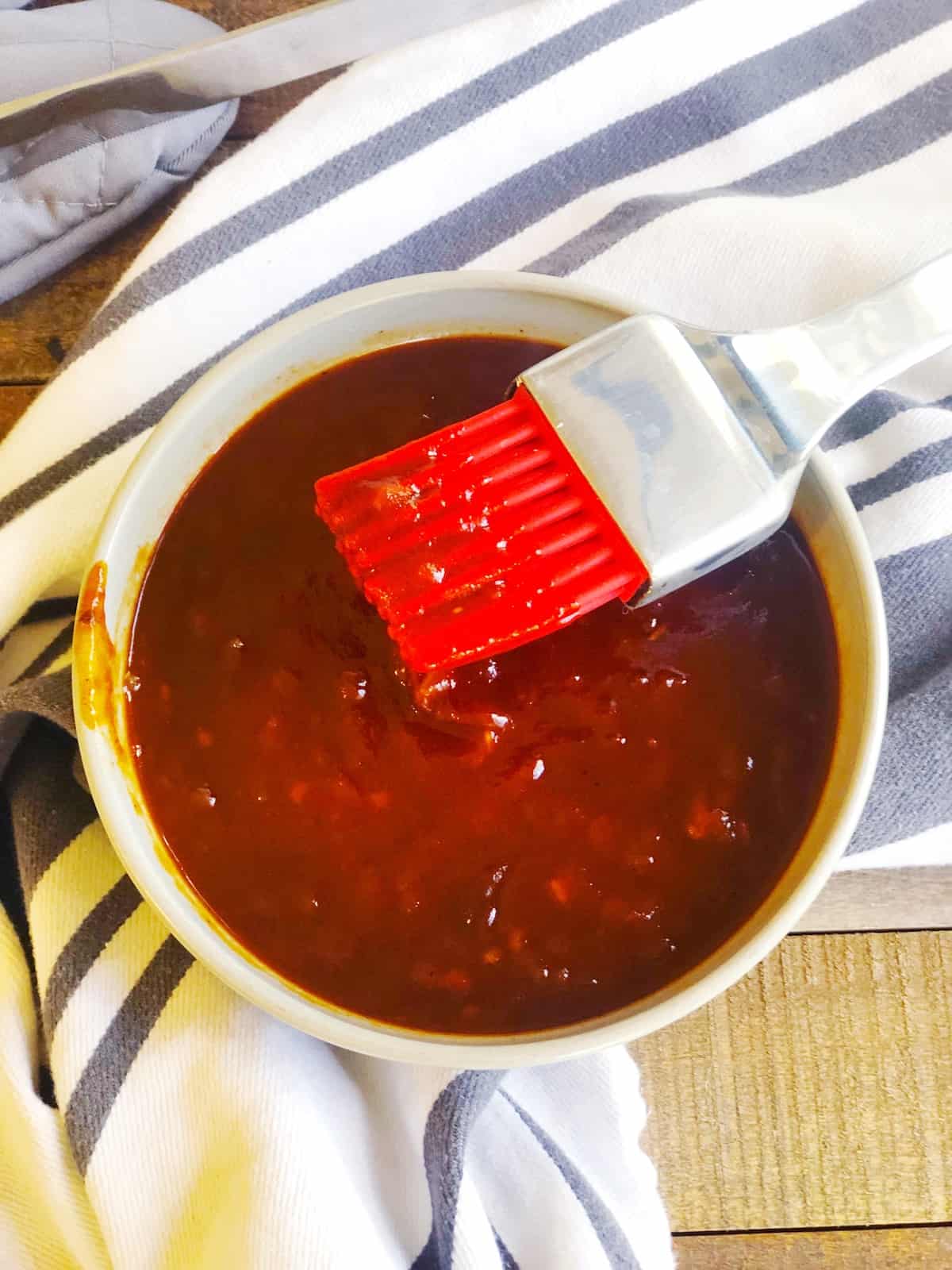 top view of bbq sauce