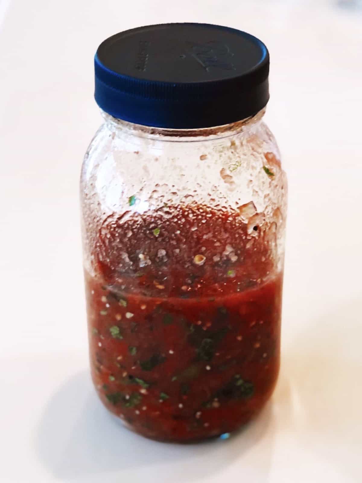 storing tomato and tomatillo salsa