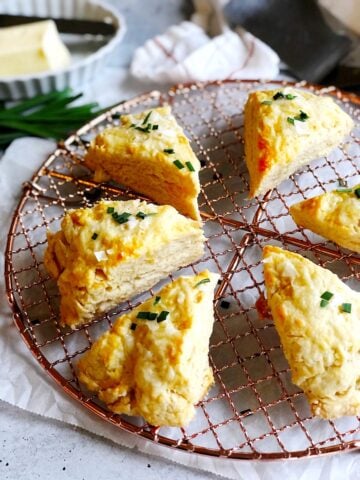 cheese scones on table