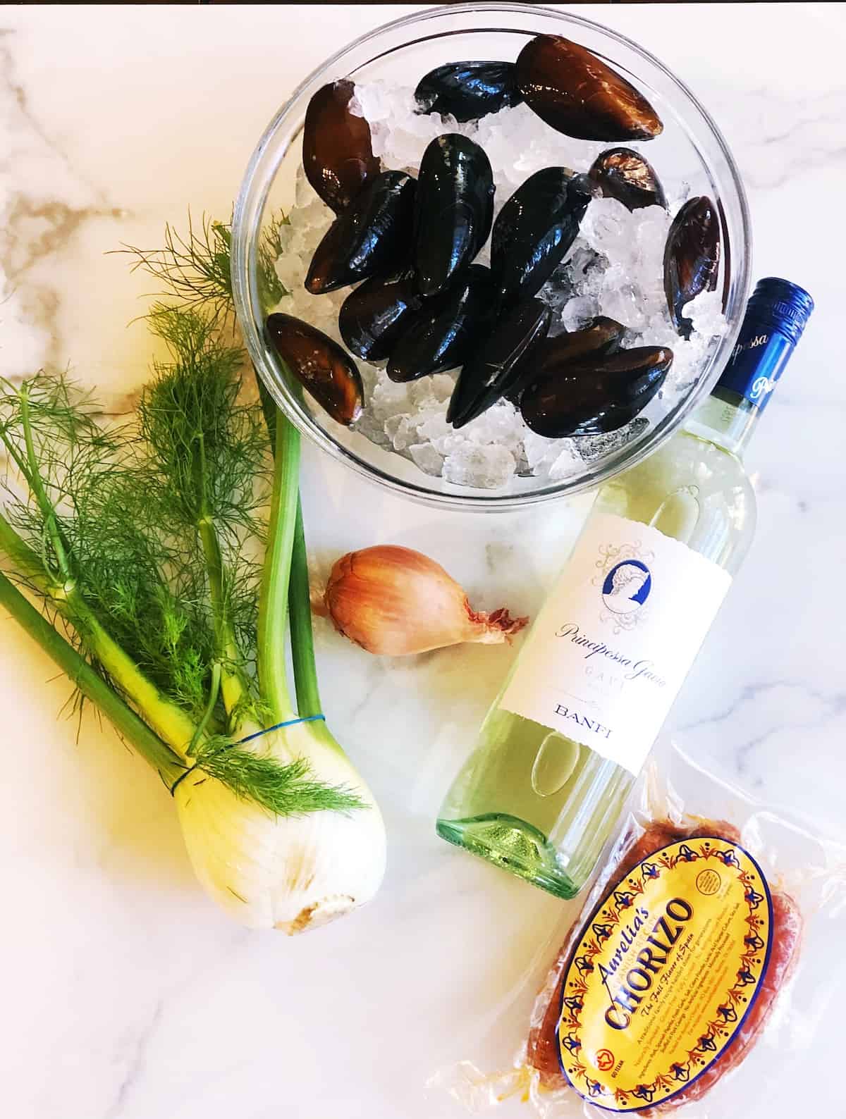Spanish mussels ingredients