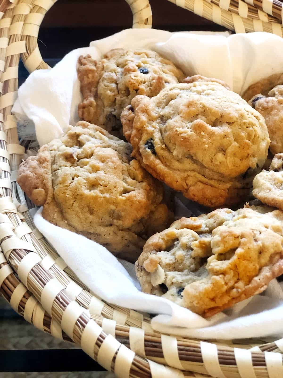 fruit and nut cookies in basket