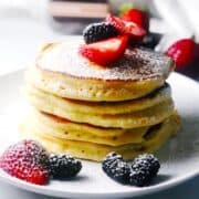 ricotta pancakes on plate