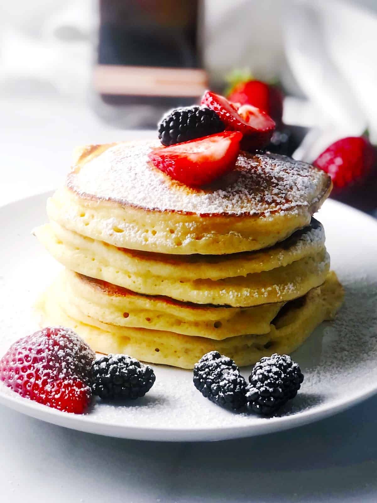 ricotta pancakes on plate
