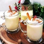 homemade eggnog in glasses
