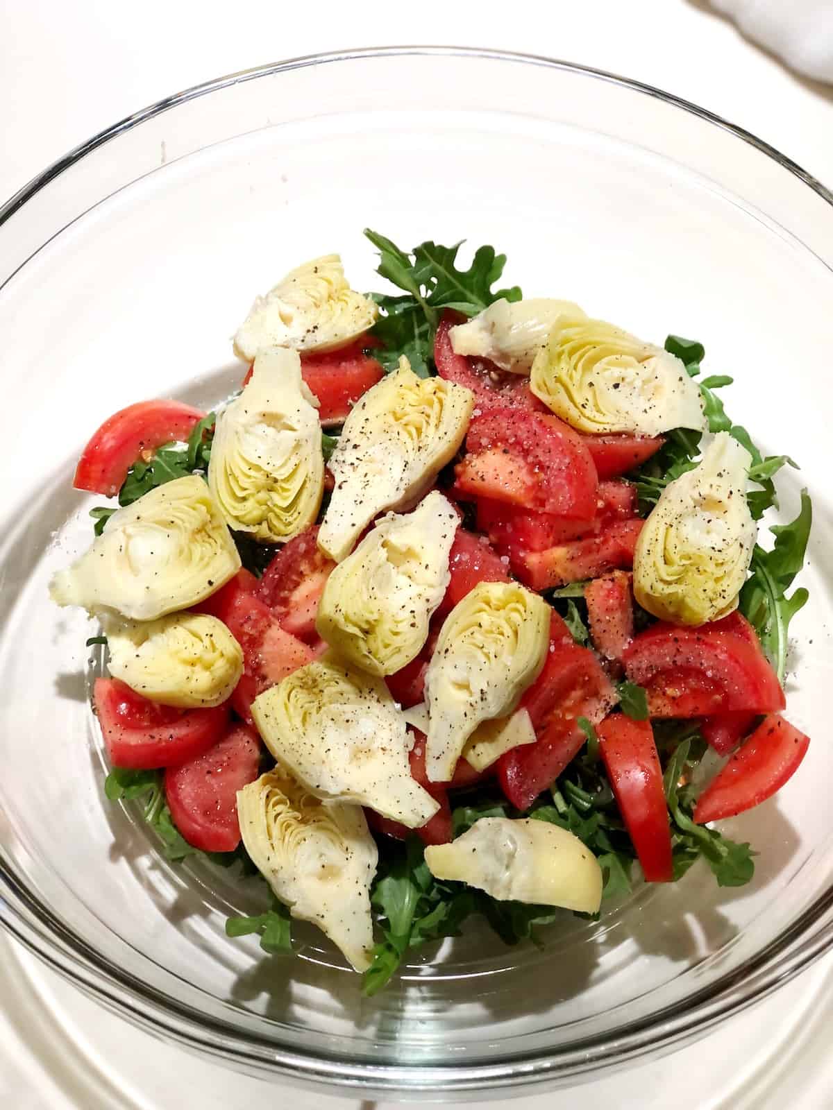 Tuna pasta salad ingredients in bowl