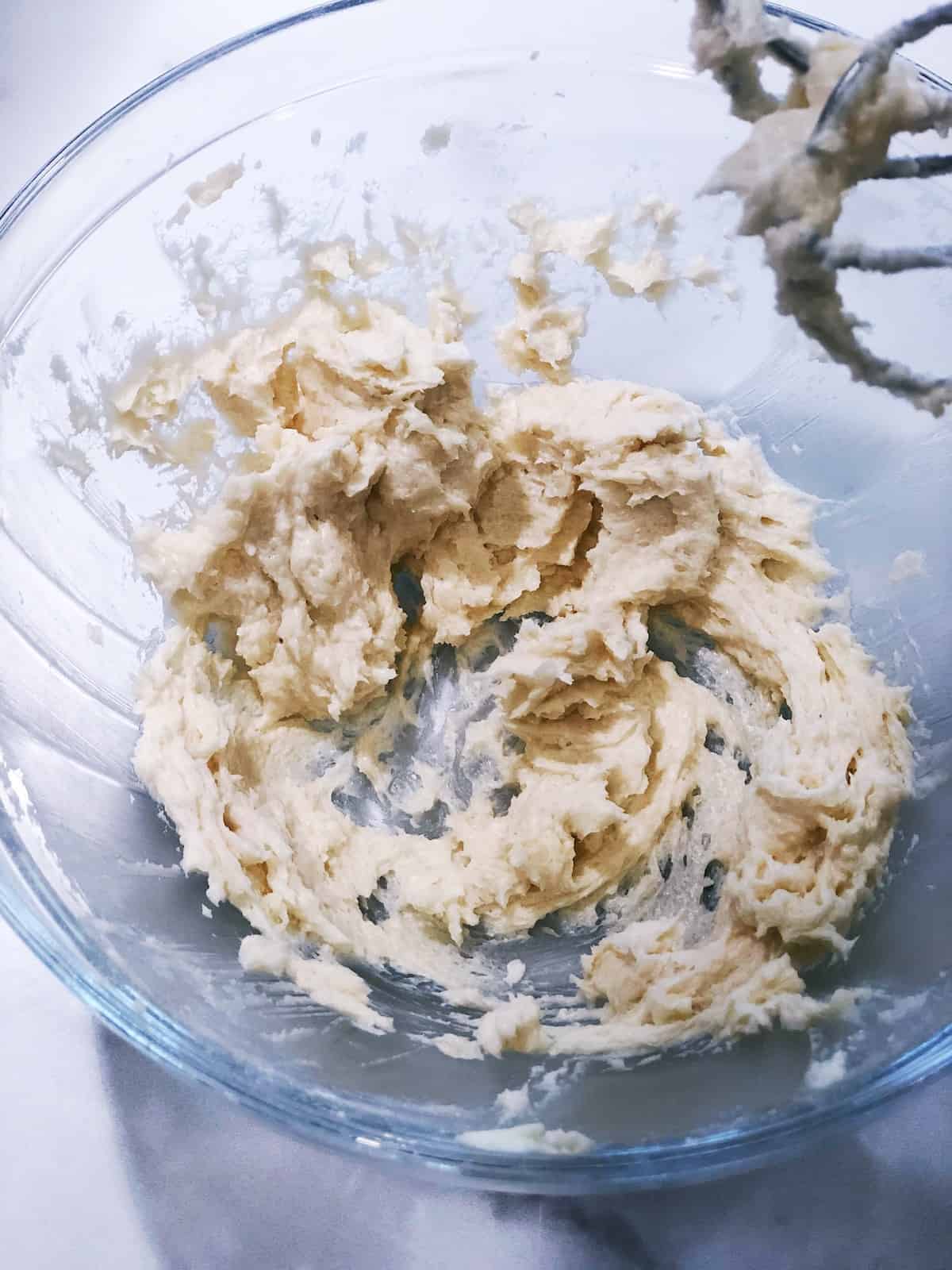 Whipping butter for cardamom shortbread.