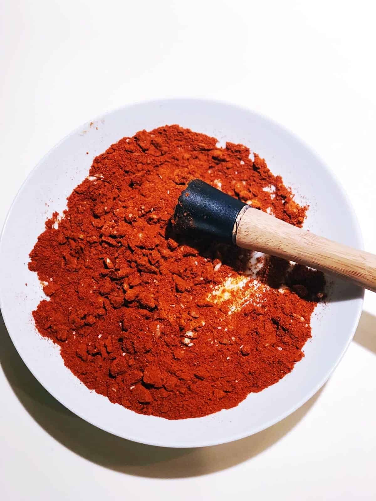 Pot roast spices on a plate.