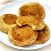Snickerdoodle cookies on a plate closeup.