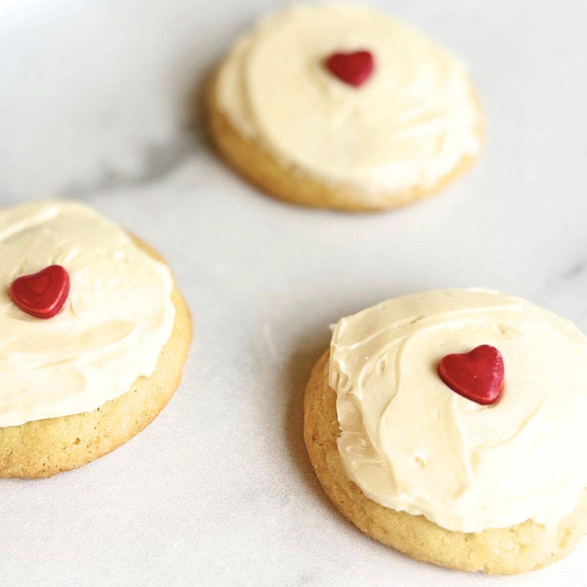 Angel sugar cookies with frosting.
