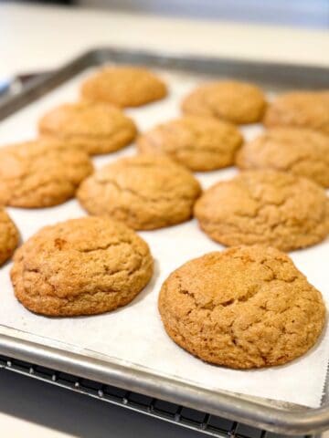 Apple butter cookies on sheet pan.